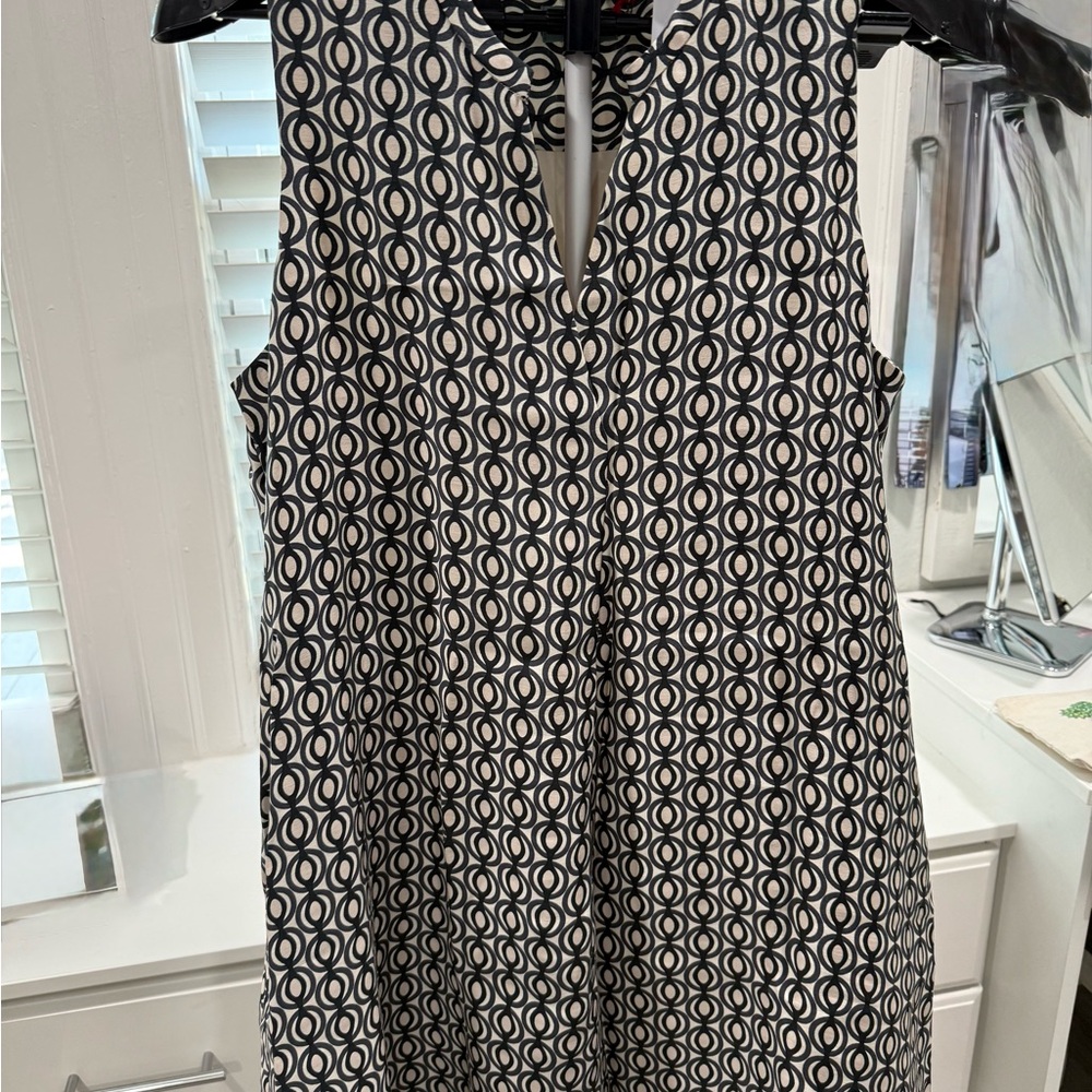 Elegant Black and White Midi Dress
